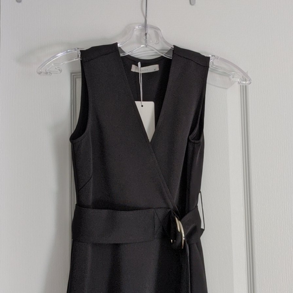 NWT Luna faux wrap dress with buckle.